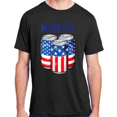 Beer American Flag 4th Of July Merica Usa Drinking Adult ChromaSoft Performance T-Shirt