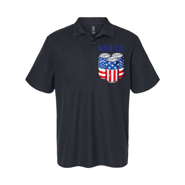 Beer American Flag 4th Of July Merica Usa Drinking Softstyle Adult Sport Polo