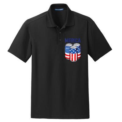 Beer American Flag 4th Of July Merica Usa Drinking Dry Zone Grid Polo