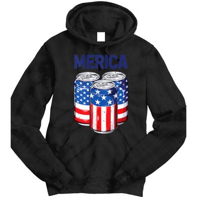 Beer American Flag 4th Of July Merica Usa Drinking Tie Dye Hoodie