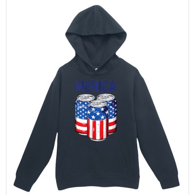 Beer American Flag 4th Of July Merica Usa Drinking Urban Pullover Hoodie