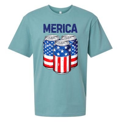 Beer American Flag 4th Of July Merica Usa Drinking Sueded Cloud Jersey T-Shirt