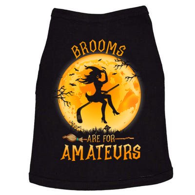 Brooms Are For Amateurs Witch Riding Hockey Stick Halloween Doggie Tank