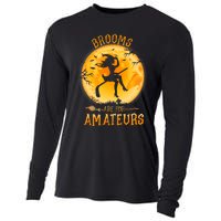 Brooms Are For Amateurs Witch Riding Hockey Stick Halloween Cooling Performance Long Sleeve Crew