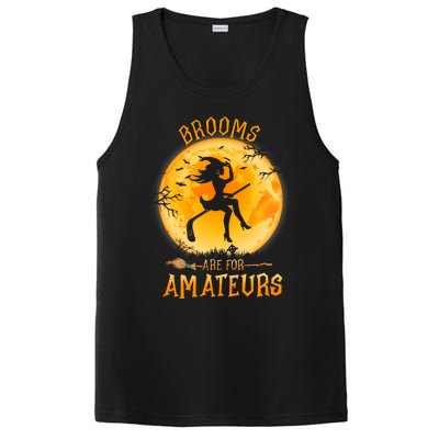 Brooms Are For Amateurs Witch Riding Hockey Stick Halloween PosiCharge Competitor Tank