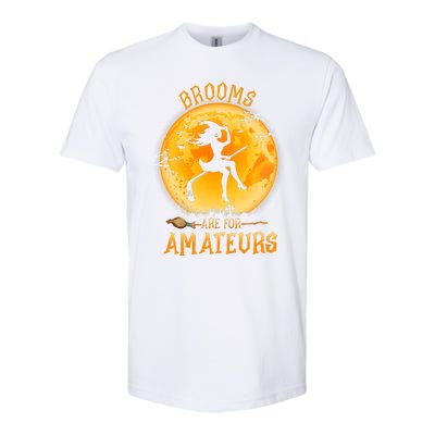 Brooms Are For Amateurs Witch Riding Hockey Stick Halloween Softstyle CVC T-Shirt