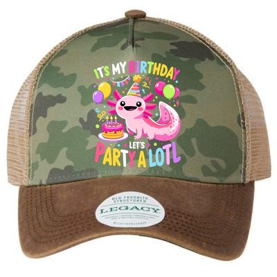Birthday Axolotl Fun Party Kawaii Axolotl Legacy Tie Dye Trucker Hat