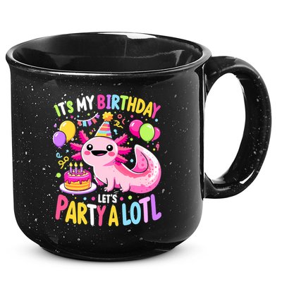 Birthday Axolotl Fun Party Kawaii Axolotl 15oz Campfire Ceramic Mug