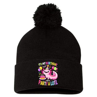 Birthday Axolotl Fun Party Kawaii Axolotl Pom Pom 12in Knit Beanie