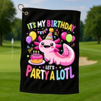 Birthday Axolotl Fun Party Kawaii Axolotl Golf Towel