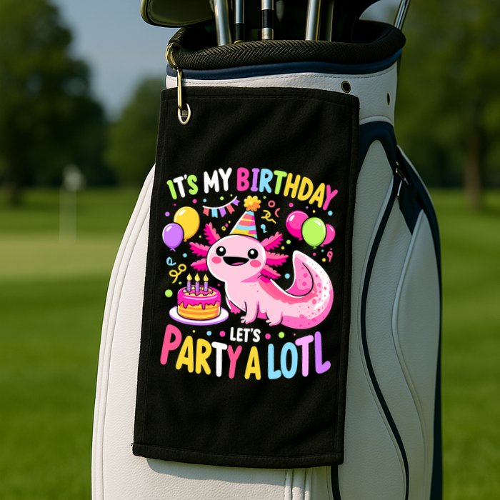 Birthday Axolotl Fun Party Kawaii Axolotl Golf Towel