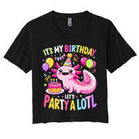 Birthday Axolotl Fun Party Kawaii Axolotl Women's Crop Top Tee