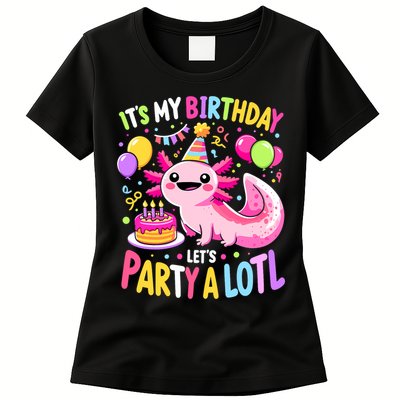 Birthday Axolotl Fun Party Kawaii Axolotl Womens T-Shirt