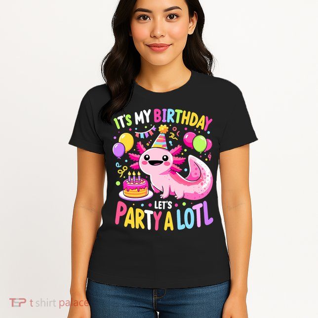 Birthday Axolotl Fun Party Kawaii Axolotl Womens T-Shirt