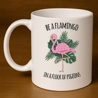 Be A Flamingo In A Flock Of Pigeons 11oz C Handle Ceramic Mug