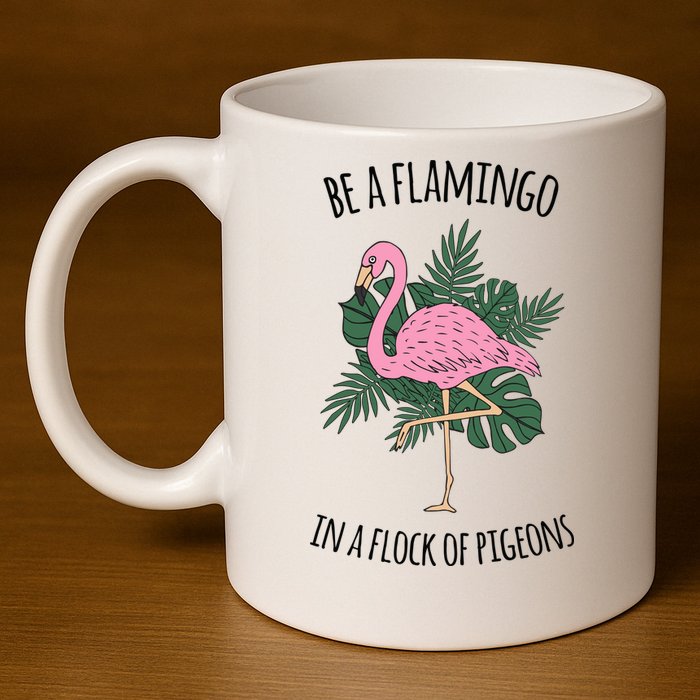 Be A Flamingo In A Flock Of Pigeons 11oz C Handle Ceramic Mug
