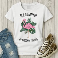 Be A Flamingo In A Flock Of Pigeons Womens T-Shirt