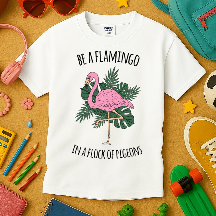 Be A Flamingo In A Flock Of Pigeons Kids T-Shirt