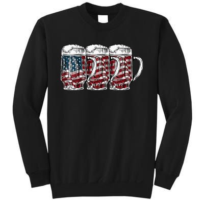 Beer American Flag 4th of July Drinking Beer Patriotic Lover Sweatshirt