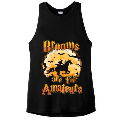 Brooms Are For Amateurs Horse Funny Halloween Costume Long Sleeve Ladies PosiCharge Tri-Blend Wicking Tank