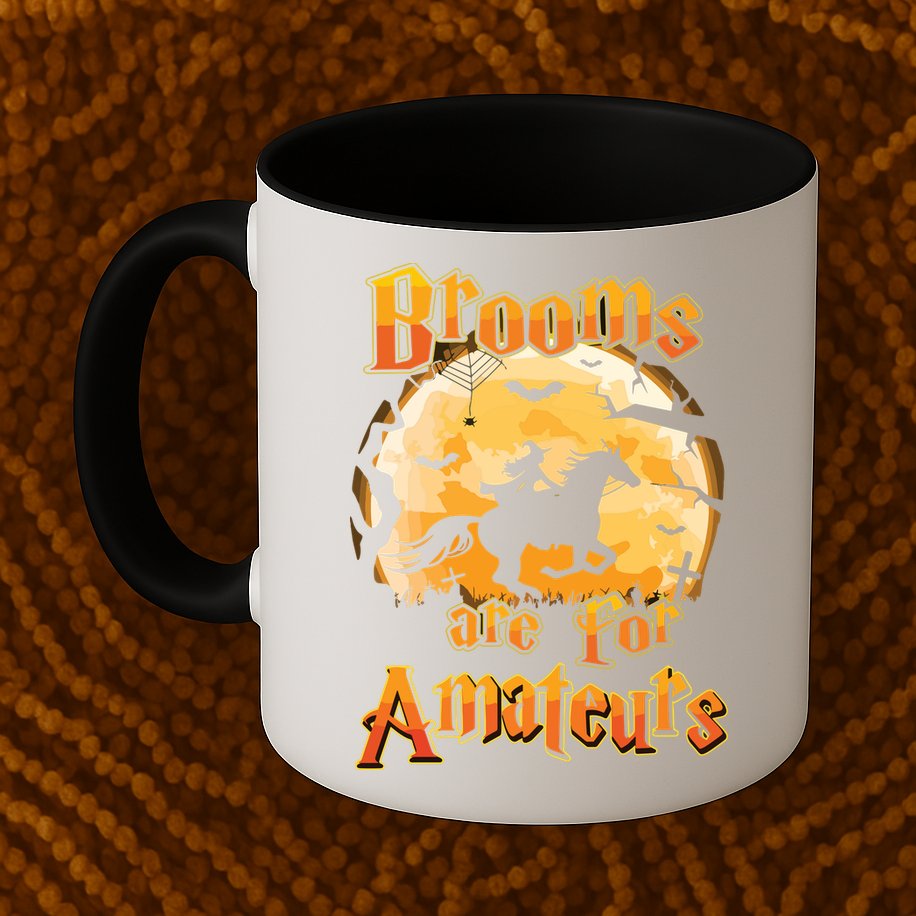 Brooms Are For Amateurs Horse Funny Halloween Costume Long Sleeve Mug
