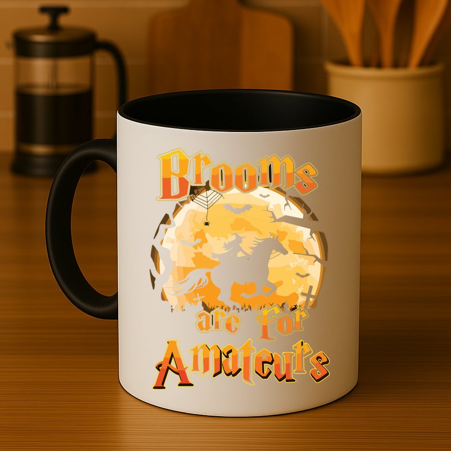 Brooms Are For Amateurs Horse Funny Halloween Costume Long Sleeve Mug