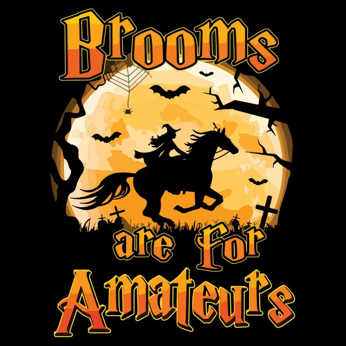 Brooms Are For Amateurs Horse Funny Halloween Costume Long Sleeve Mug