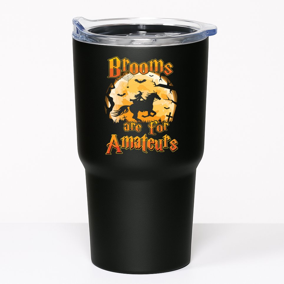 Brooms Are For Amateurs Horse Funny Halloween Costume Long Sleeve Tumbler