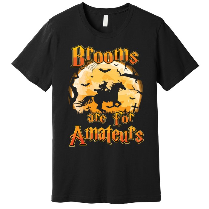 Brooms Are For Amateurs Horse Funny Halloween Costume Long Sleeve Premium T-Shirt