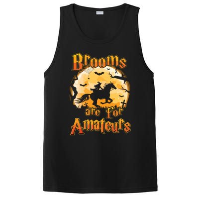 Brooms Are For Amateurs Horse Funny Halloween Costume Long Sleeve PosiCharge Competitor Tank