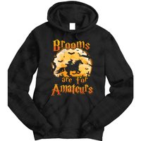 Brooms Are For Amateurs Horse Funny Halloween Costume Long Sleeve Tie Dye Hoodie