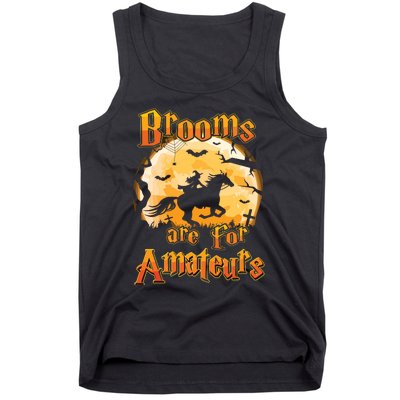 Brooms Are For Amateurs Horse Funny Halloween Costume Long Sleeve Tank Top