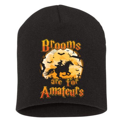 Brooms Are For Amateurs Horse Funny Halloween Costume Long Sleeve Short Acrylic Beanie