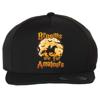 Brooms Are For Amateurs Horse Funny Halloween Costume Long Sleeve Wool Snapback Cap