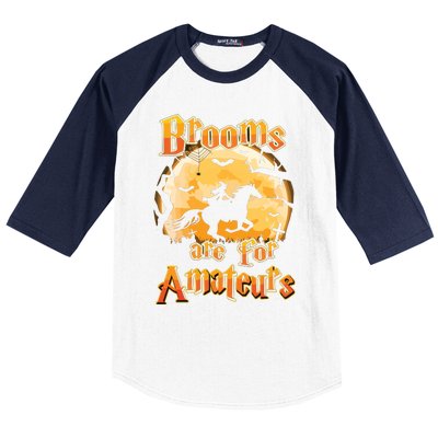 Brooms Are For Amateurs Horse Funny Halloween Costume Long Sleeve Baseball Sleeve Shirt