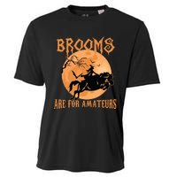 Brooms Are For Amateurs Horse Riding Funny Halloween Costume Cooling Performance Crew T-Shirt