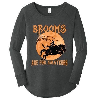 Brooms Are For Amateurs Horse Riding Funny Halloween Costume Women's Perfect Tri Tunic Long Sleeve Shirt