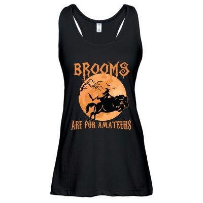 Brooms Are For Amateurs Horse Riding Funny Halloween Costume Ladies Essential Flowy Tank