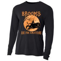 Brooms Are For Amateurs Horse Riding Funny Halloween Costume Cooling Performance Long Sleeve Crew