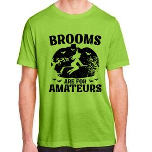 Brooms Are For Amateurs Hockey Stick Pumpkin Hockey Adult ChromaSoft Performance T-Shirt