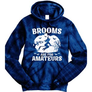 Brooms Are For Amateurs Hockey Stick Pumpkin Hockey Tie Dye Hoodie