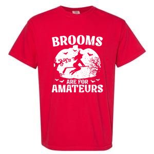 Brooms Are For Amateurs Hockey Stick Pumpkin Hockey Garment-Dyed Heavyweight T-Shirt