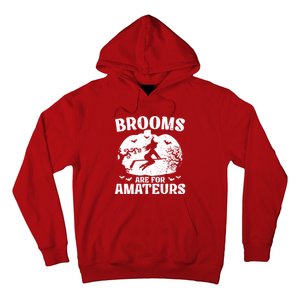 Brooms Are For Amateurs Hockey Stick Pumpkin Hockey Hoodie