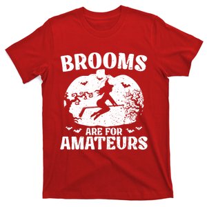 Brooms Are For Amateurs Hockey Stick Pumpkin Hockey T-Shirt