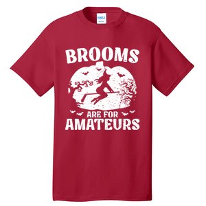 Brooms Are For Amateurs Hockey Stick Pumpkin Hockey Tall T-Shirt