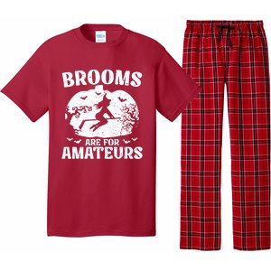 Brooms Are For Amateurs Hockey Stick Pumpkin Hockey Pajama Set