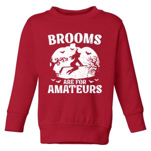 Brooms Are For Amateurs Hockey Stick Pumpkin Hockey Toddler Sweatshirt