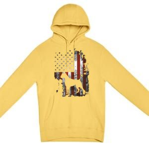 Boxer American Flag USA 4th Of July Dog Gifts Premium Pullover Hoodie