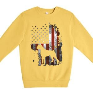 Boxer American Flag USA 4th Of July Dog Gifts Premium Crewneck Sweatshirt