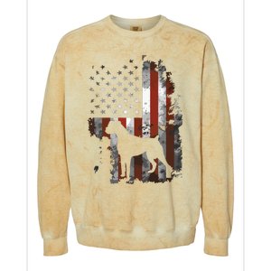 Boxer American Flag USA 4th Of July Dog Gifts Colorblast Crewneck Sweatshirt